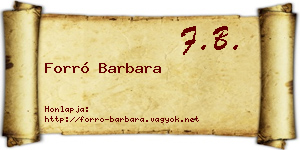 Forró Barbara névjegykártya