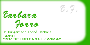 barbara forro business card